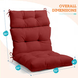Tufted Outdoor/Indoor High Back Patio Chair Cushion, Set of 2, 46'' x 22'' - Eagle Peak Custom Canopy Tent