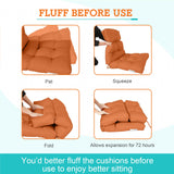 Tufted Outdoor/Indoor High Back Patio Chair Cushion, Set of 2, 46'' x 22'' - Eagle Peak Custom Canopy Tent