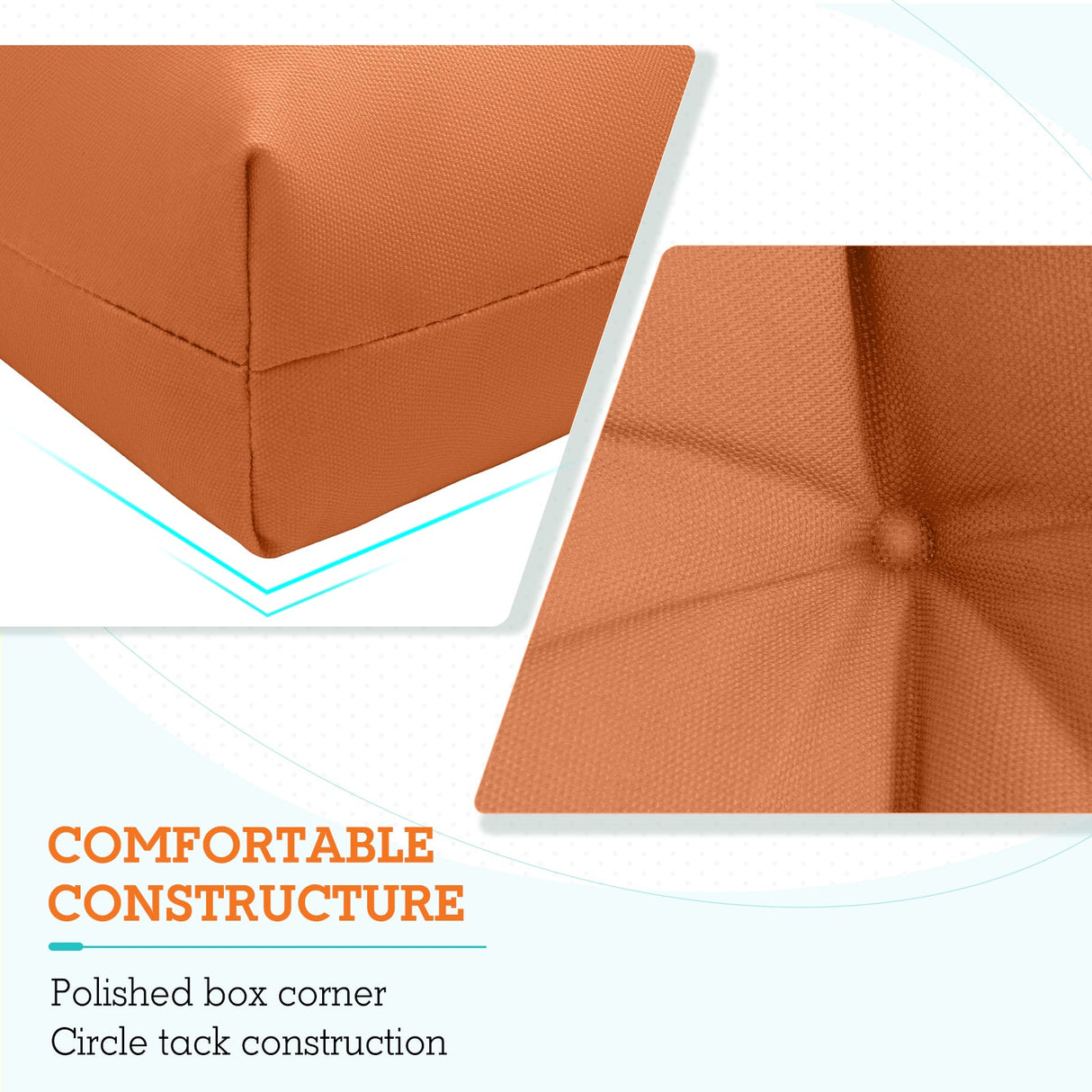 Tufted Outdoor/Indoor High Back Patio Chair Cushion, Set of 2, 46'' x 22'' - Eagle Peak Custom Canopy Tent