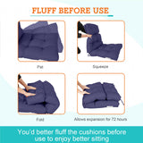 Tufted Outdoor/Indoor High Back Patio Chair Cushion, Set of 2, 46'' x 22'' - Eagle Peak Custom Canopy Tent