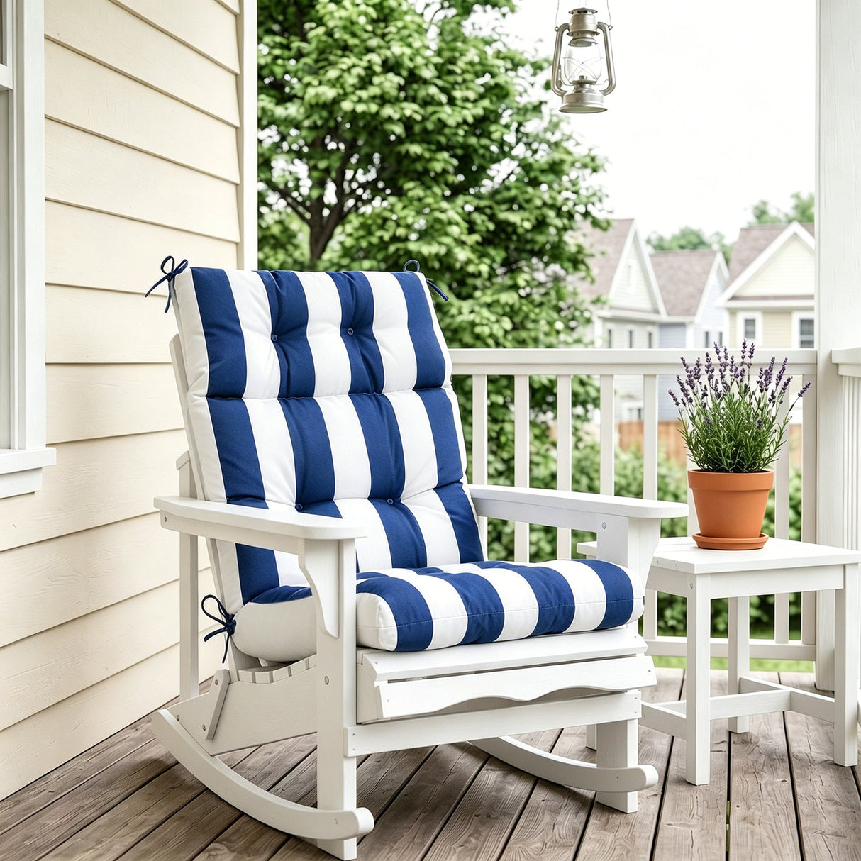 Tufted Outdoor/Indoor High Back Patio Chair Cushion, Set of 2, 46'' x 22'' - Eagle Peak