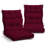 Tufted Outdoor/Indoor High Back Patio Chair Cushion, Set of 2, 46'' x 22'' - Eagle Peak Custom Canopy Tent