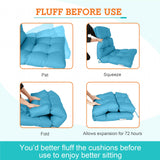 Tufted Outdoor/Indoor High Back Patio Chair Cushion, Set of 2, 46'' x 22'' - Eagle Peak Custom Canopy Tent