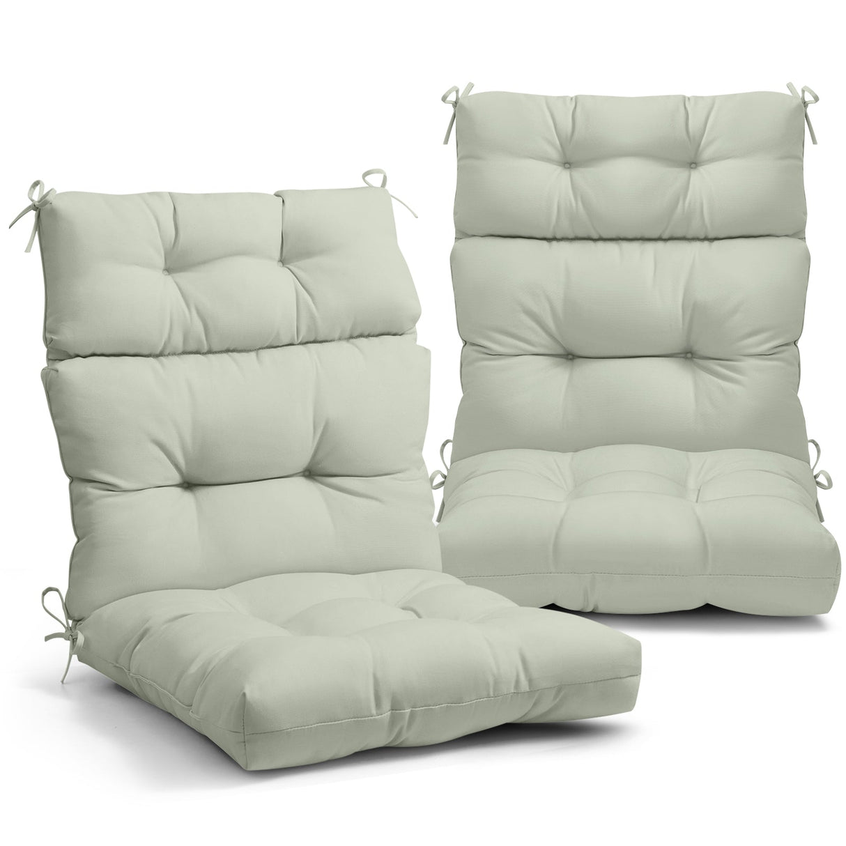 Tufted Outdoor/Indoor High Back Patio Chair Cushion, Set of 2, 46'' x 22'' - Eagle Peak Custom Canopy Tent