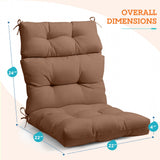 Tufted Outdoor/Indoor High Back Patio Chair Cushion, Set of 2, 46'' x 22'' - Eagle Peak Custom Canopy Tent