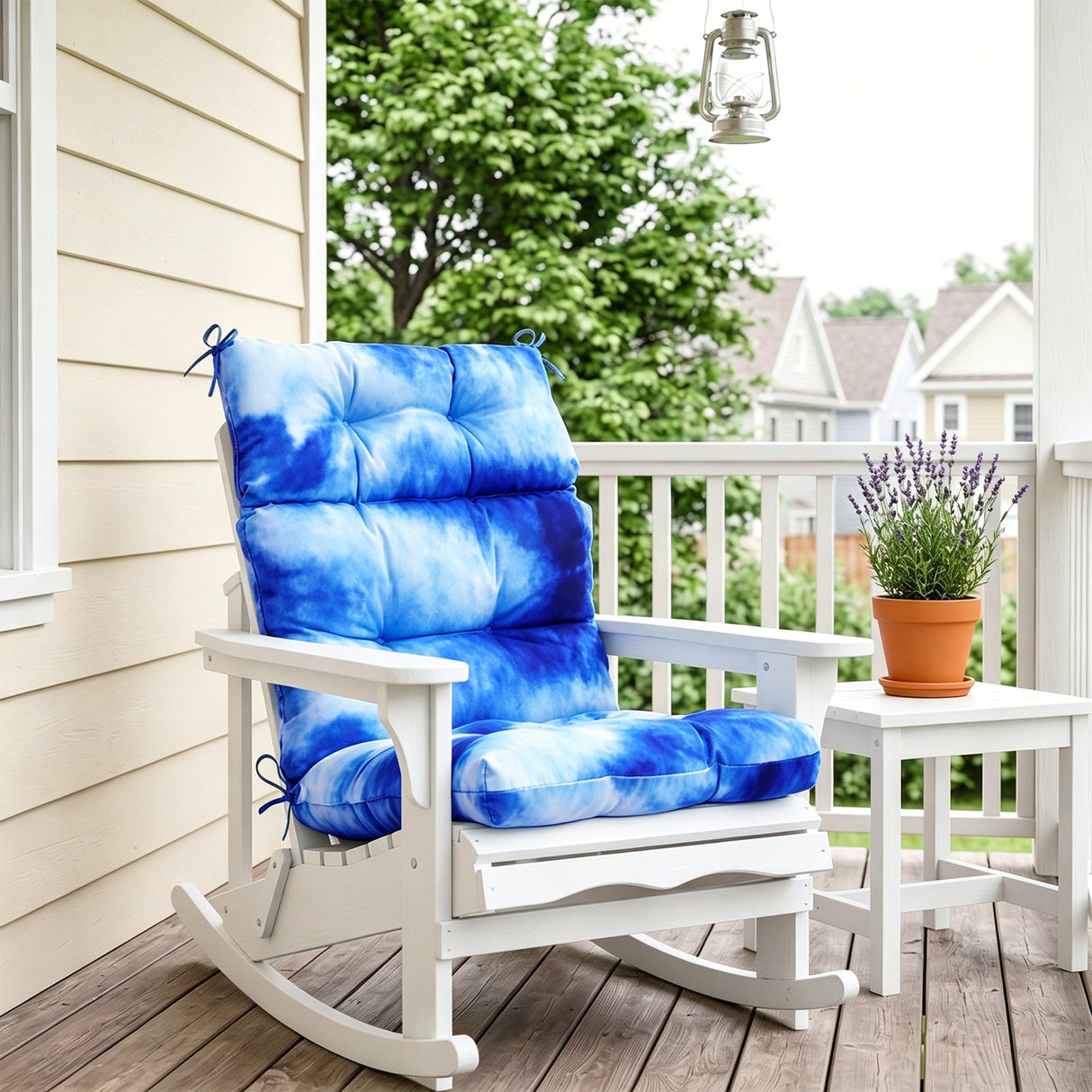Tufted Outdoor/Indoor High Back Patio Chair Cushion, Set of 2, 46'' x 22'' - Eagle Peak