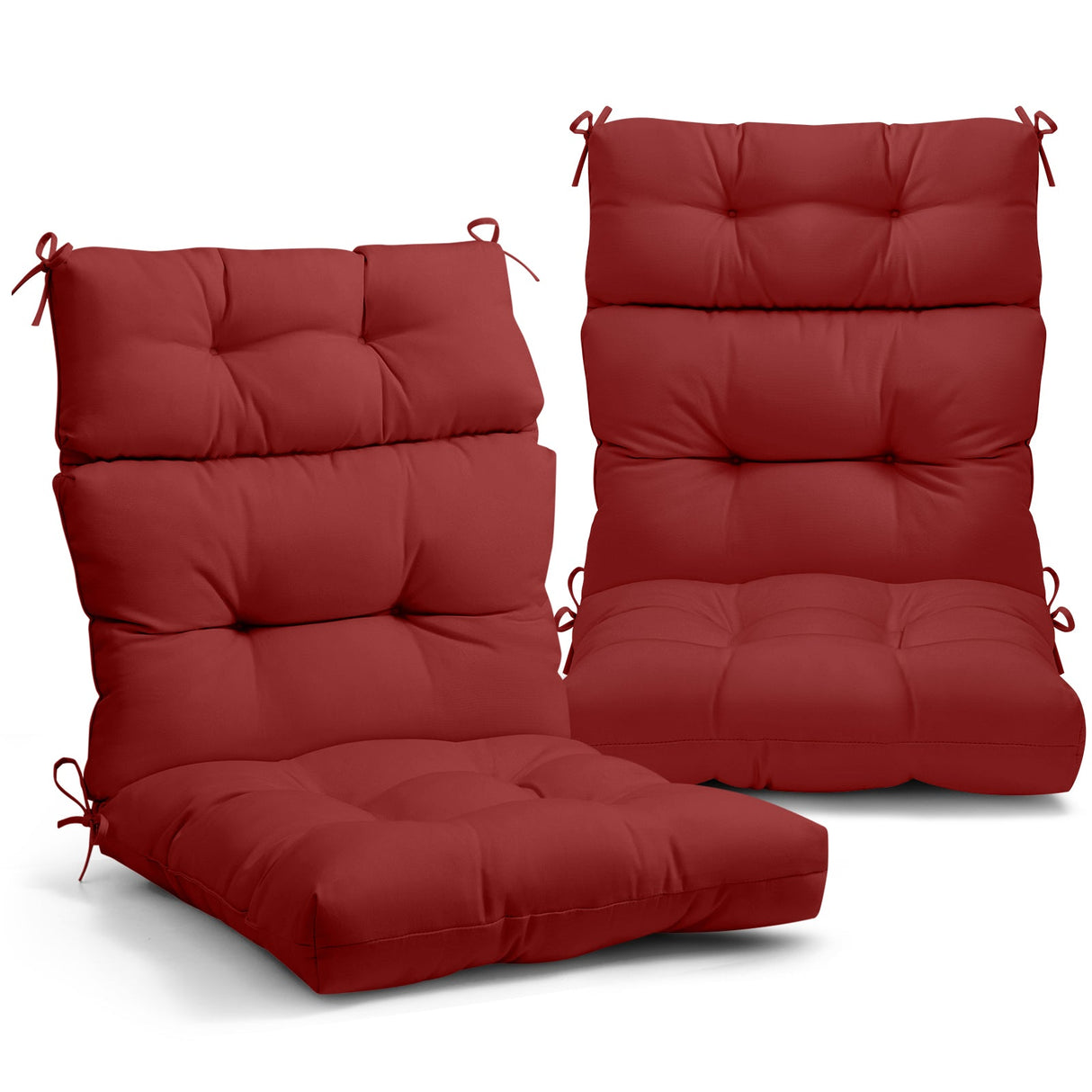 Tufted Outdoor/Indoor High Back Patio Chair Cushion, Set of 2, 46'' x 22'' - Eagle Peak Custom Canopy Tent