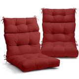 Tufted Outdoor/Indoor High Back Patio Chair Cushion, Set of 2, 46'' x 22'' - Eagle Peak Custom Canopy Tent