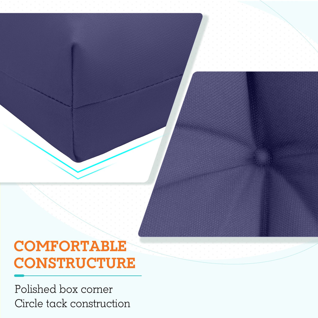 Tufted Outdoor/Indoor High Back Patio Chair Cushion, Set of 2, 46'' x 22'' - Eagle Peak Custom Canopy Tent