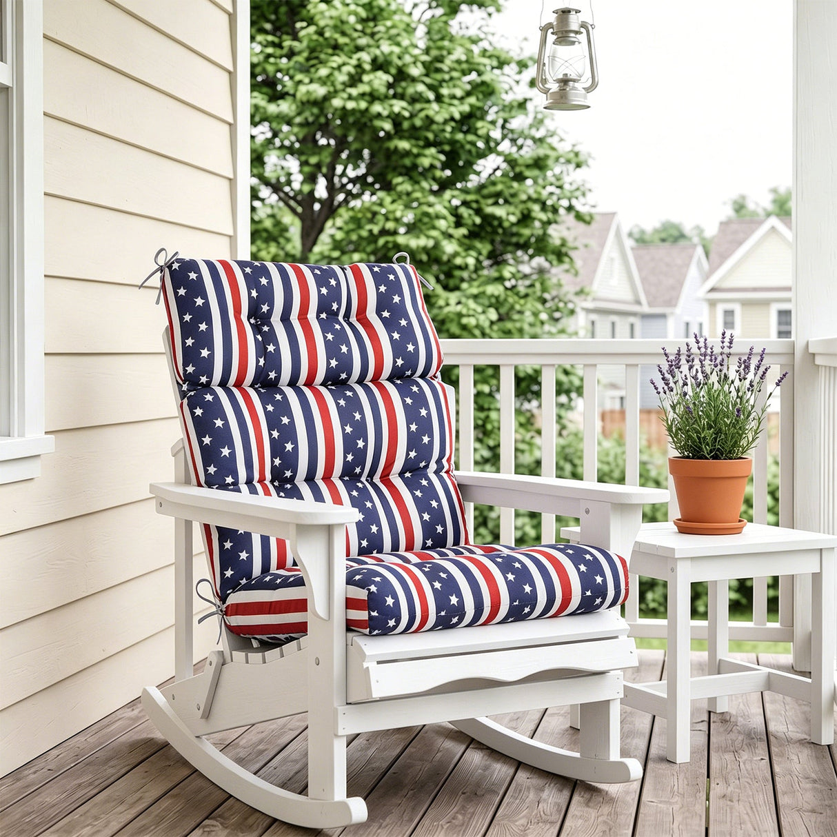 Tufted Outdoor/Indoor High Back Patio Chair Cushion, Set of 2, 46'' x 22'' - Eagle Peak