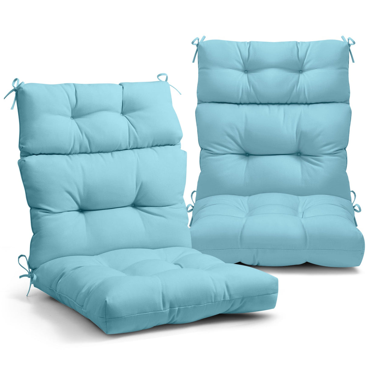 Tufted Outdoor/Indoor High Back Patio Chair Cushion, Set of 2, 46'' x 22'' - Eagle Peak Custom Canopy Tent