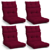 Tufted Outdoor/Indoor High Back Patio Chair Cushions, Set of 4, 46'' x 22'' - Eagle Peak Custom Canopy Tent