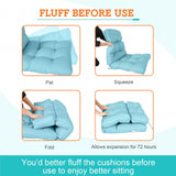 Tufted Outdoor/Indoor High Back Patio Chair Cushions, Set of 4, 46'' x 22'' - Eagle Peak Custom Canopy Tent