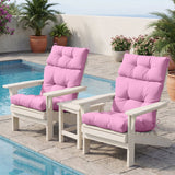 Tufted Outdoor/Indoor High Back Patio Chair Cushions, Set of 4, 46'' x 22'' - Eagle Peak