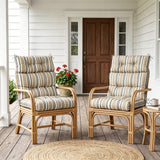 Tufted Outdoor/Indoor High Back Patio Chair Cushions, Set of 4, 46'' x 22'' - Eagle Peak