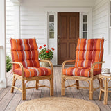 Tufted Outdoor/Indoor High Back Patio Chair Cushions, Set of 4, 46'' x 22'' - Eagle Peak