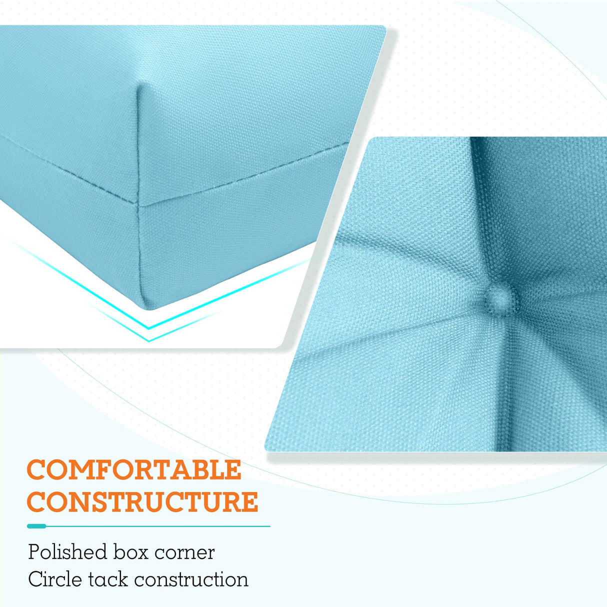Tufted Outdoor/Indoor High Back Patio Chair Cushions, Set of 4, 46'' x 22'' - Eagle Peak Custom Canopy Tent