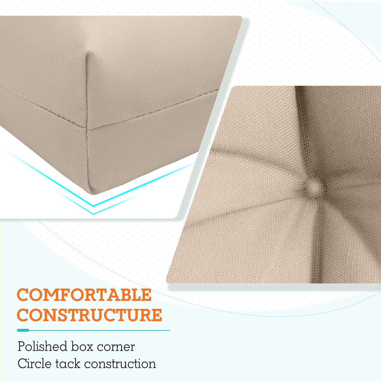 Tufted Outdoor/Indoor High Back Patio Chair Cushions, Set of 4, 46'' x 22'' - Eagle Peak Custom Canopy Tent