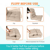 Tufted Outdoor/Indoor High Back Patio Chair Cushions, Set of 4, 46'' x 22'' - Eagle Peak Custom Canopy Tent
