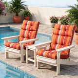 Tufted Outdoor/Indoor High Back Patio Chair Cushions, Set of 4, 46'' x 22'' - Eagle Peak