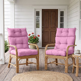 Tufted Outdoor/Indoor High Back Patio Chair Cushions, Set of 4, 46'' x 22'' - Eagle Peak