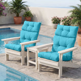 Tufted Outdoor/Indoor High Back Patio Chair Cushions, Set of 4, 46'' x 22'' - Eagle Peak