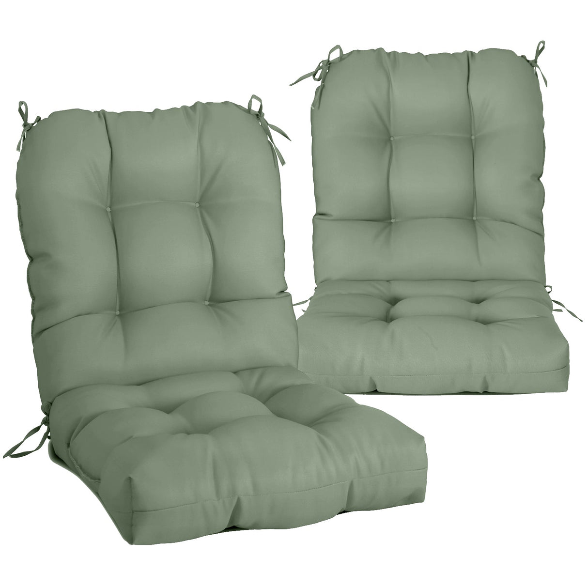 Tufted Outdoor/Indoor Seat/Back Chair Cushion, Set of 2, 42'' x 21'' - Eagle Peak Custom Canopy Tent