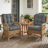 Tufted Outdoor/Indoor Seat/Back Chair Cushion, Set of 2, 42'' x 21'' - Eagle Peak