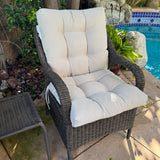 Tufted Outdoor/Indoor Seat/Back Chair Cushion, Set of 2, 42'' x 21'' - Eagle Peak Custom Canopy Tent