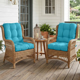 Tufted Outdoor/Indoor Seat/Back Chair Cushion, Set of 2, 42'' x 21'' - Eagle Peak