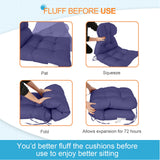 Tufted Outdoor/Indoor Seat/Back Chair Cushion, Set of 2, 42'' x 21'' - Eagle Peak Custom Canopy Tent