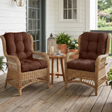 Tufted Outdoor/Indoor Seat/Back Chair Cushion, Set of 2, 42'' x 21'' - Eagle Peak