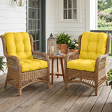 Tufted Outdoor/Indoor Seat/Back Chair Cushion, Set of 2, 42'' x 21'' - Eagle Peak