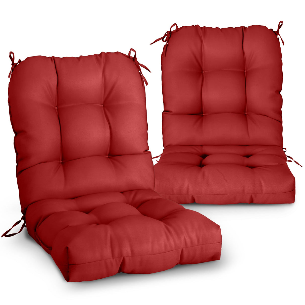 Tufted Outdoor/Indoor Seat/Back Chair Cushion, Set of 2, 42'' x 21'' - Eagle Peak Custom Canopy Tent