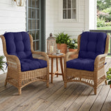 Tufted Outdoor/Indoor Seat/Back Chair Cushion, Set of 2, 42'' x 21'' - Eagle Peak