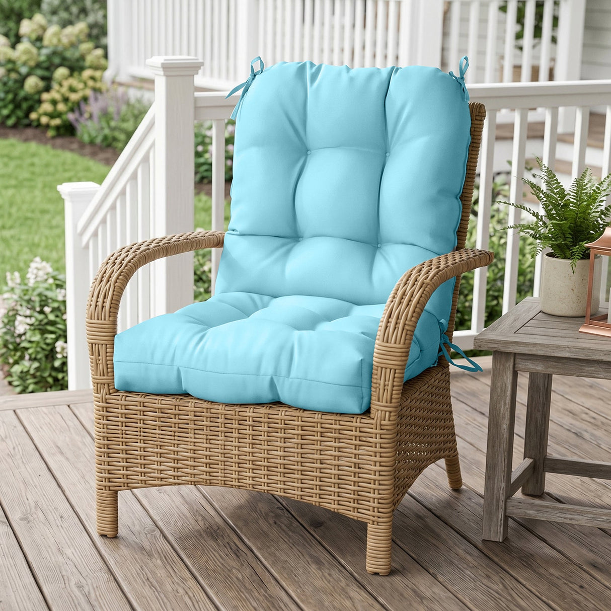 Tufted Outdoor/Indoor Seat/Back Chair Cushions, Set of 1, 42'' x 21'' - Eagle Peak