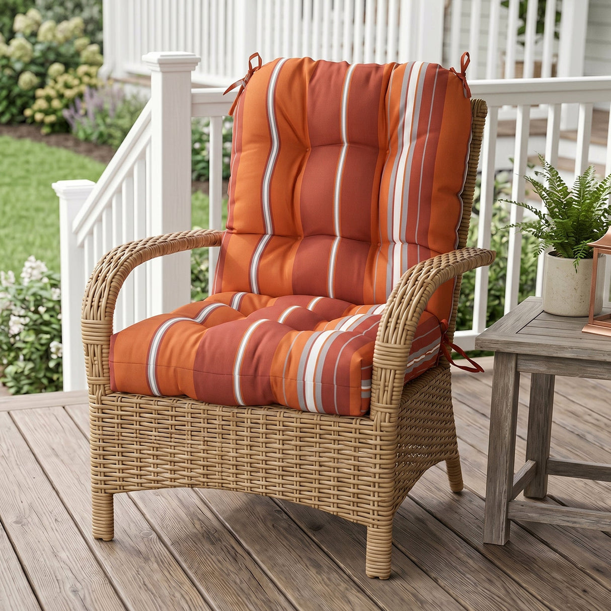 Tufted Outdoor/Indoor Seat/Back Chair Cushions, Set of 1, 42'' x 21'' - Eagle Peak