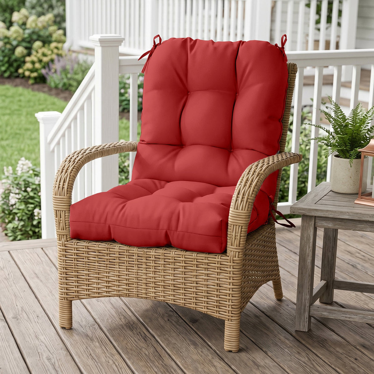 Tufted Outdoor/Indoor Seat/Back Chair Cushions, Set of 1, 42'' x 21'' - Eagle Peak