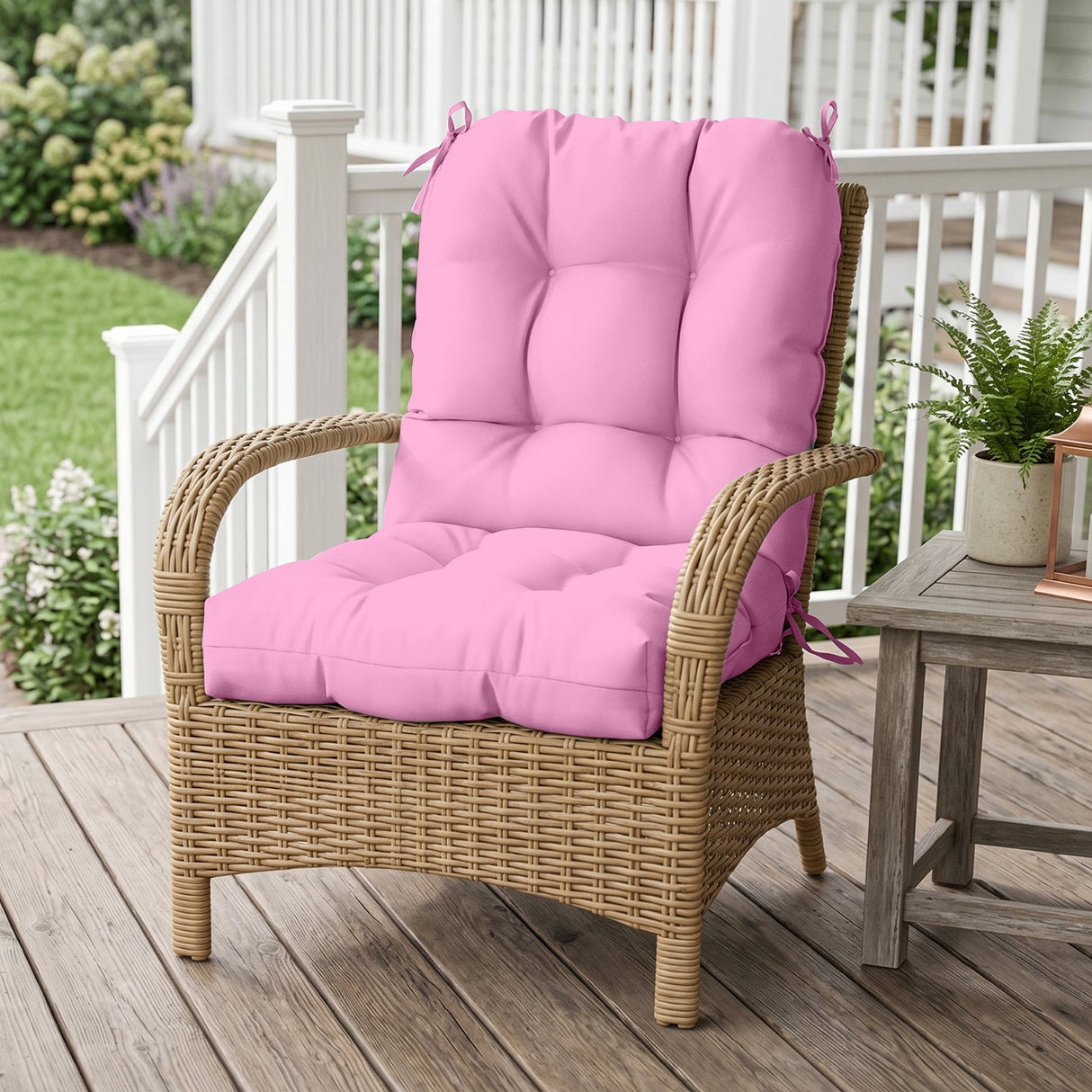 Tufted Outdoor/Indoor Seat/Back Chair Cushions, Set of 1, 42'' x 21'' - Eagle Peak