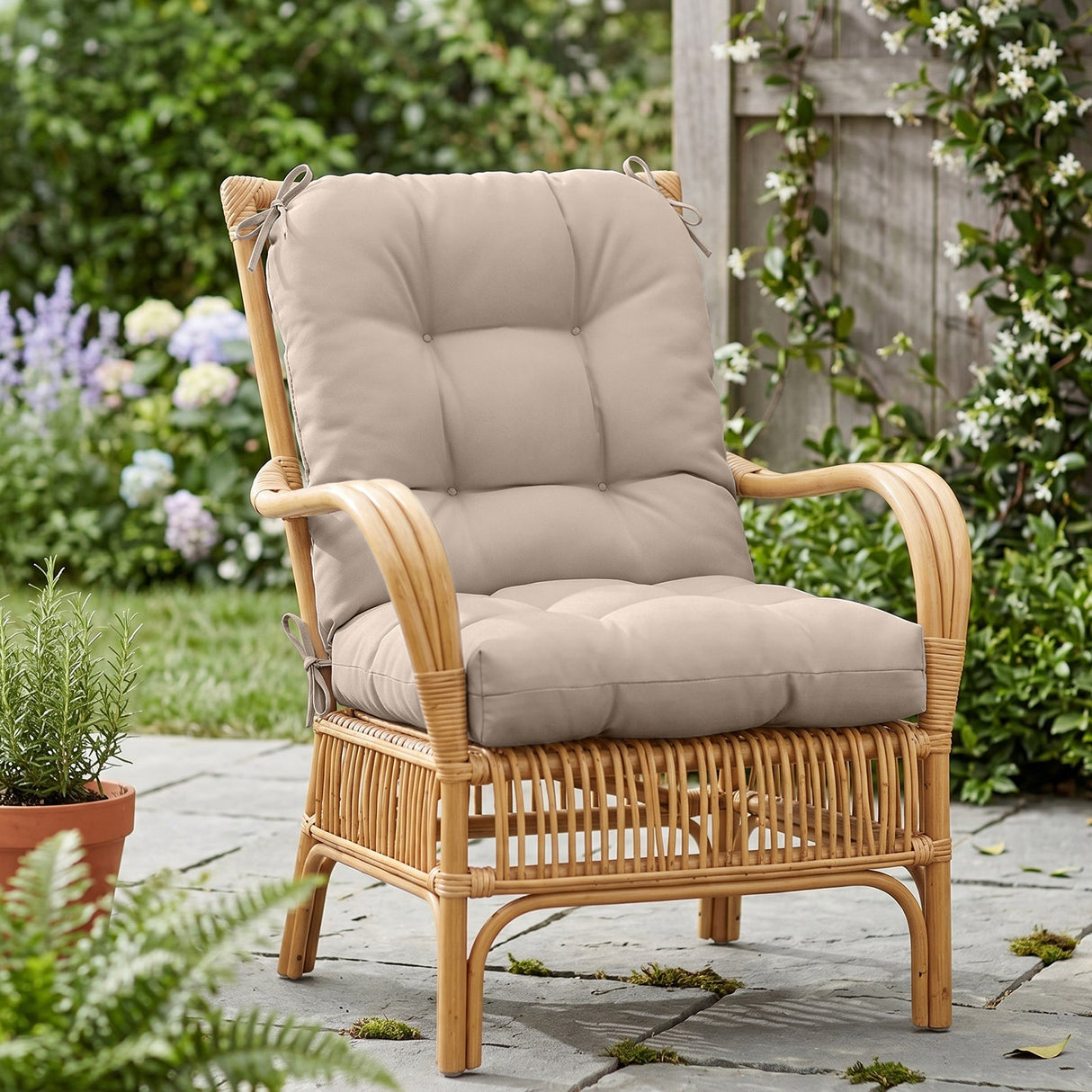 Tufted Outdoor/Indoor Seat/Back Chair Cushions, Set of 1, 42'' x 21'' - Eagle Peak