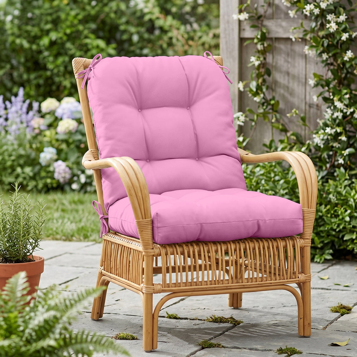 Tufted Outdoor/Indoor Seat/Back Chair Cushions, Set of 1, 42'' x 21'' - Eagle Peak