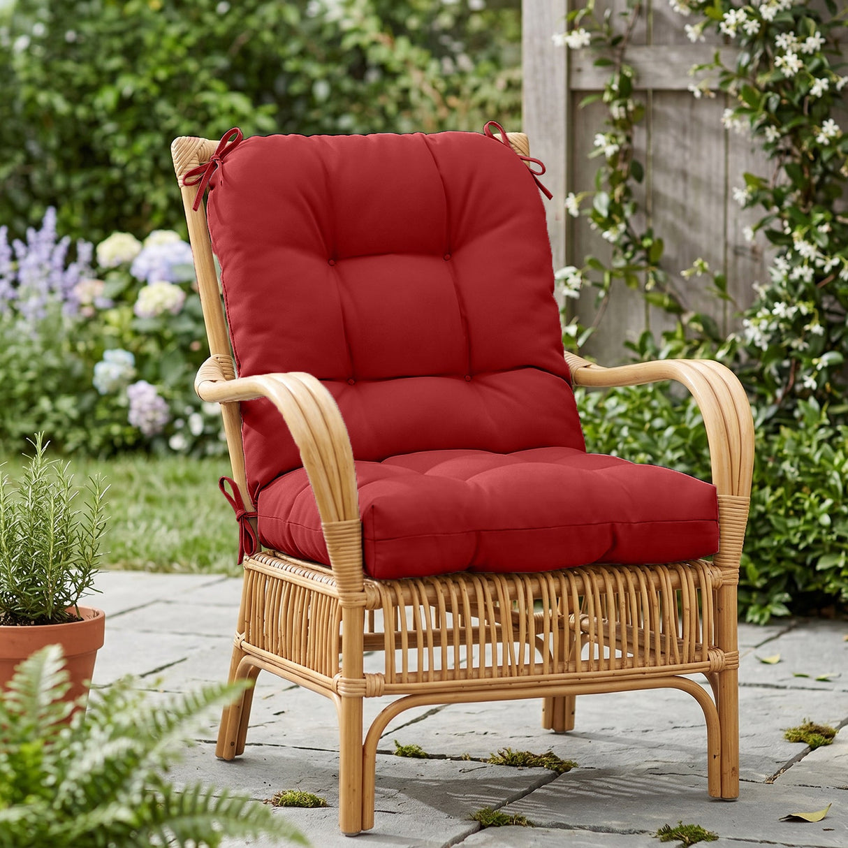 Tufted Outdoor/Indoor Seat/Back Chair Cushions, Set of 1, 42'' x 21'' - Eagle Peak