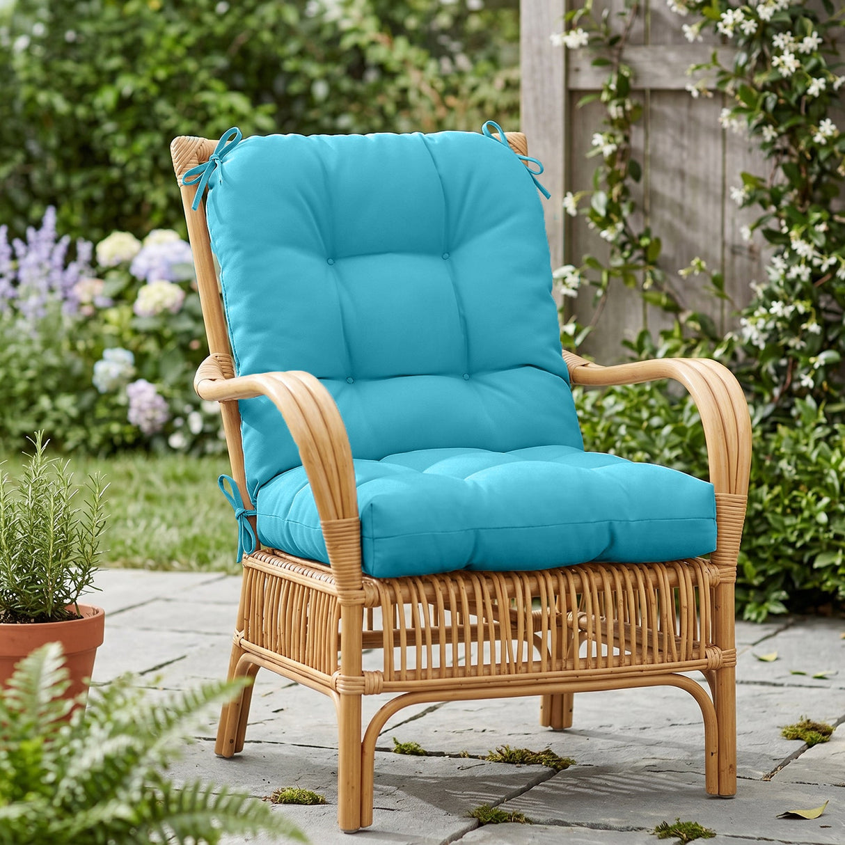 Tufted Outdoor/Indoor Seat/Back Chair Cushions, Set of 1, 42'' x 21'' - Eagle Peak