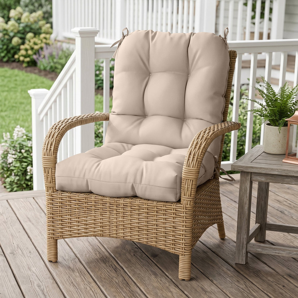 Tufted Outdoor/Indoor Seat/Back Chair Cushions, Set of 1, 42'' x 21'' - Eagle Peak