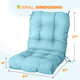 Tufted Outdoor/Indoor Seat/Back Chair Cushions, Set of 1, 42'' x 21'' - Eagle Peak Custom Canopy Tent