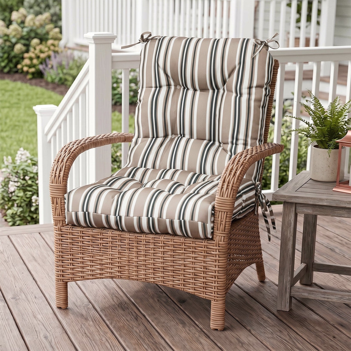 Tufted Outdoor/Indoor Seat/Back Chair Cushions, Set of 1, 42'' x 21'' - Eagle Peak