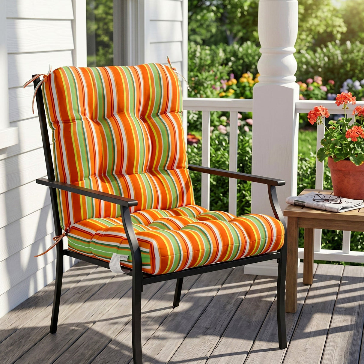 Tufted Outdoor/Indoor Seat/Back Chair Cushions, Set of 2, 42'' x 21'' - Eagle Peak