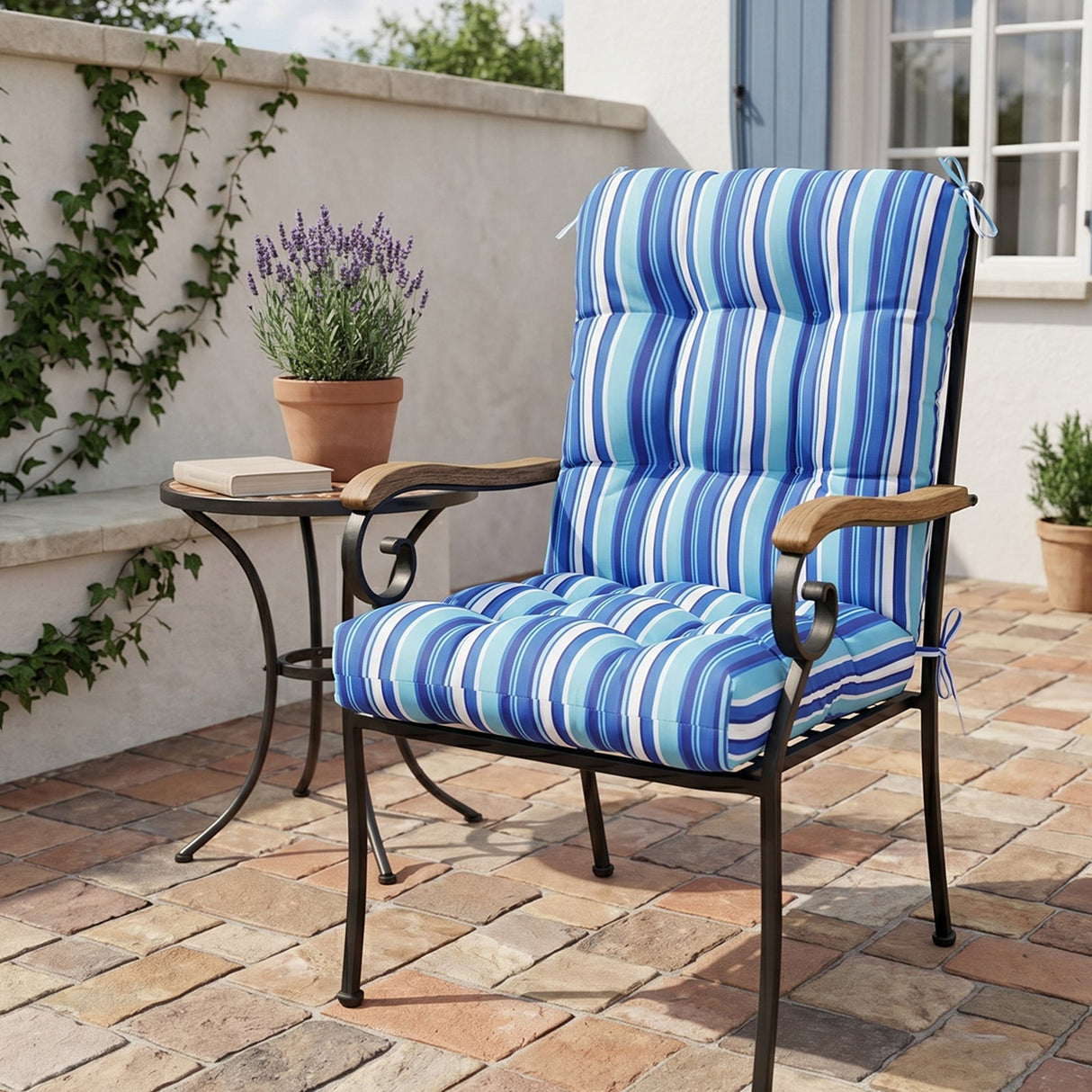 Tufted Outdoor/Indoor Seat/Back Chair Cushions, Set of 2, 42'' x 21'' - Eagle Peak