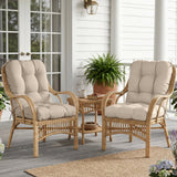Tufted Outdoor/Indoor Seat/Back Chair Cushions, Set of 4, 42'' x 21'' - Eagle Peak