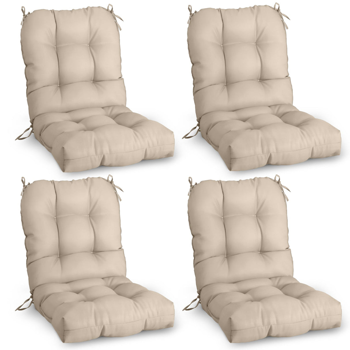 Tufted Outdoor/Indoor Seat/Back Chair Cushions, Set of 4, 42'' x 21'' - Eagle Peak Custom Canopy Tent